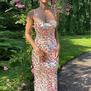 Floral Print Women's Backless Bodycon Dress